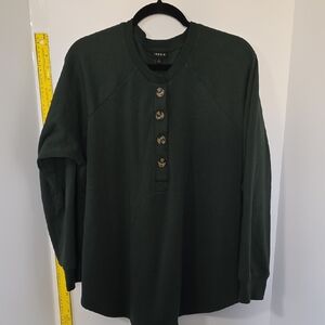 Torrid Women's Size 16 Dark Green Long Sleeve Henley